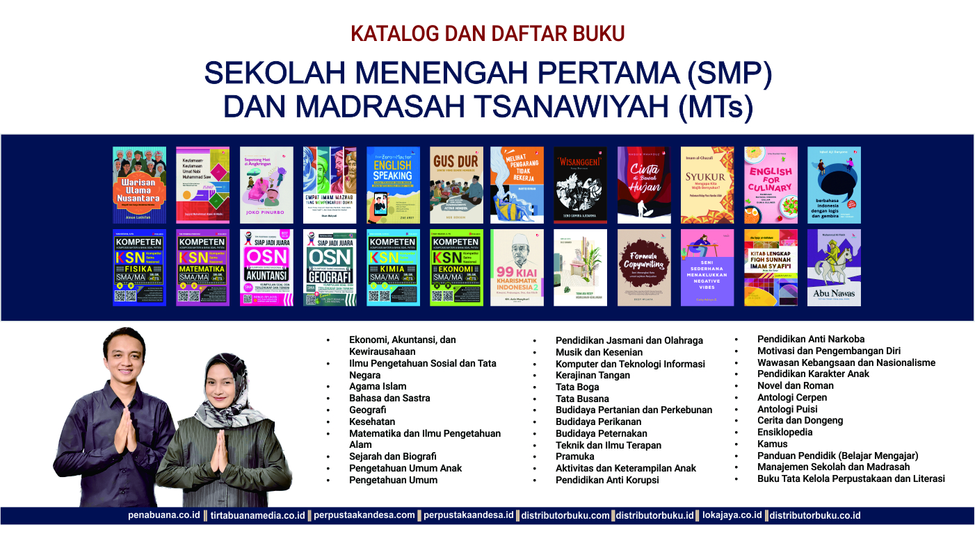 Katalog dan Daftar Buku Sekolah Menengah Pertama (SMP) atau Madrasah Tsanawiyah (MTs)