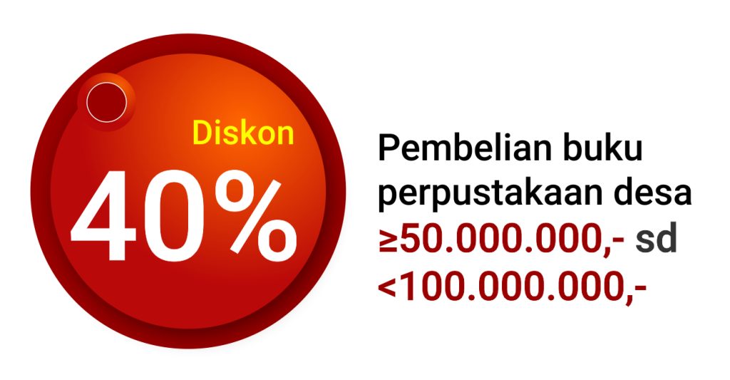 Potongan harga 40% buku perpustakaan desa