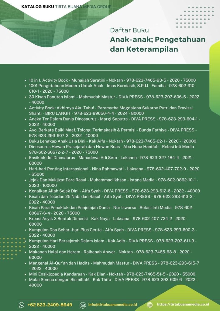 Katalog Buku Anak-anak; Pengetahuan dan Keterampilan Tirta Buana Media 2025 (2)