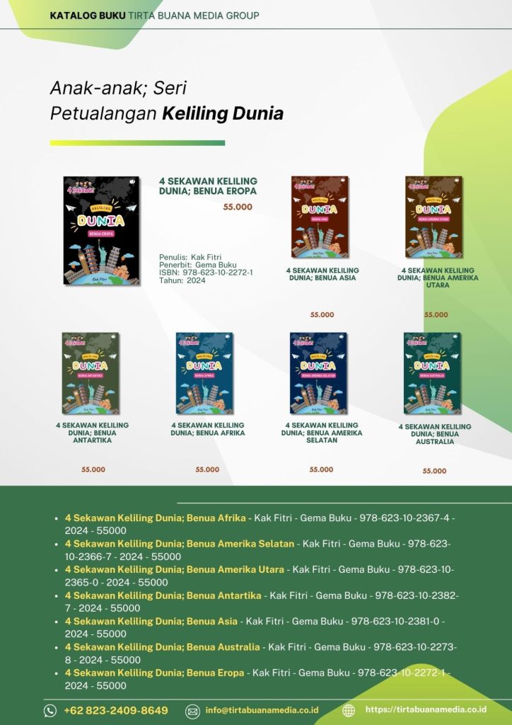 Katalog Buku Anak-anak; Seri Petualangan Keliling Dunia Tirta Buana Media 2025