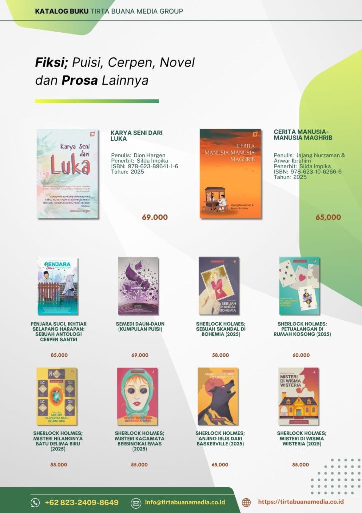 Katalog Buku Fiksi; Novel, Cerpen, Puisi dan Prosa Lainnya Tirta Buana Media 2025 (1)