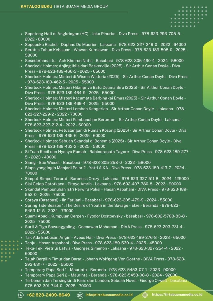 Katalog Buku Fiksi; Novel, Cerpen, Puisi dan Prosa Lainnya Tirta Buana Media 2025 (10)