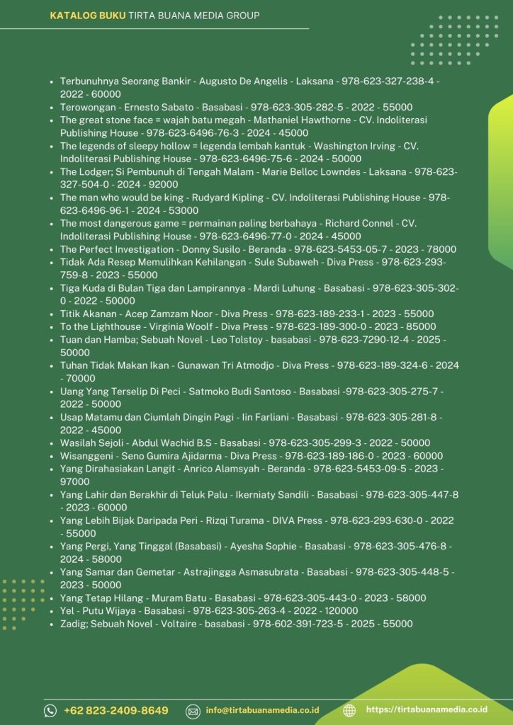 Katalog Buku Fiksi; Novel, Cerpen, Puisi dan Prosa Lainnya Tirta Buana Media 2025 (11)