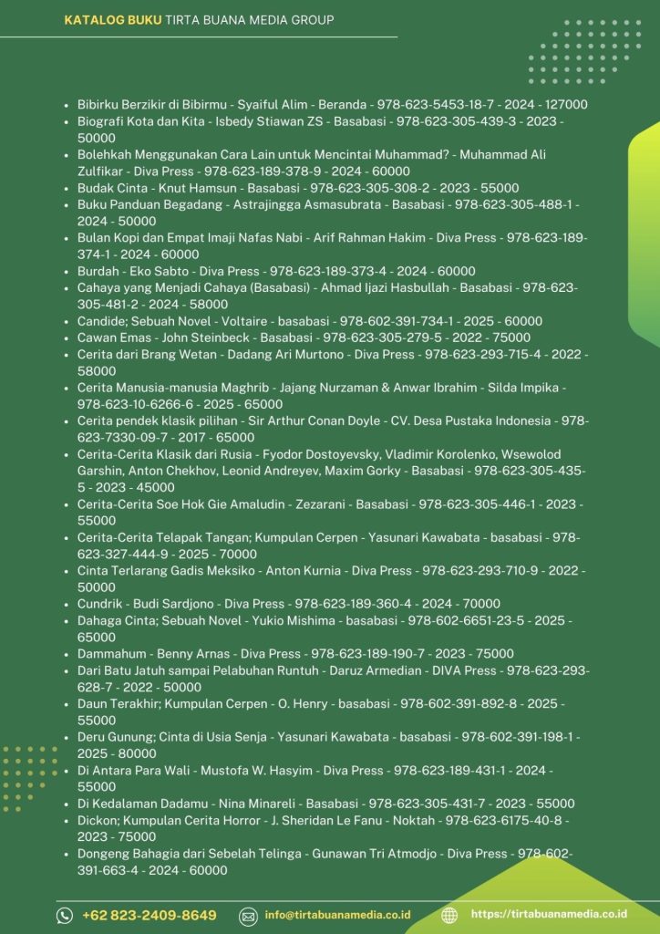 Katalog Buku Fiksi; Novel, Cerpen, Puisi dan Prosa Lainnya Tirta Buana Media 2025 (4)