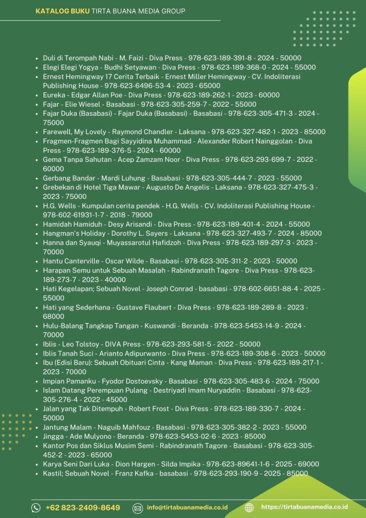 Katalog Buku Fiksi; Novel, Cerpen, Puisi dan Prosa Lainnya Tirta Buana Media 2025 (5)
