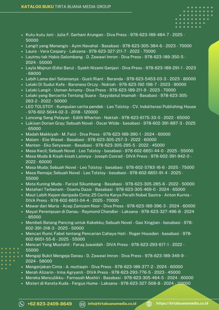 Katalog Buku Fiksi; Novel, Cerpen, Puisi dan Prosa Lainnya Tirta Buana Media 2025 (7)