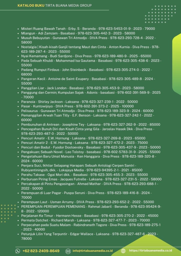 Katalog Buku Fiksi; Novel, Cerpen, Puisi dan Prosa Lainnya Tirta Buana Media 2025 (8)